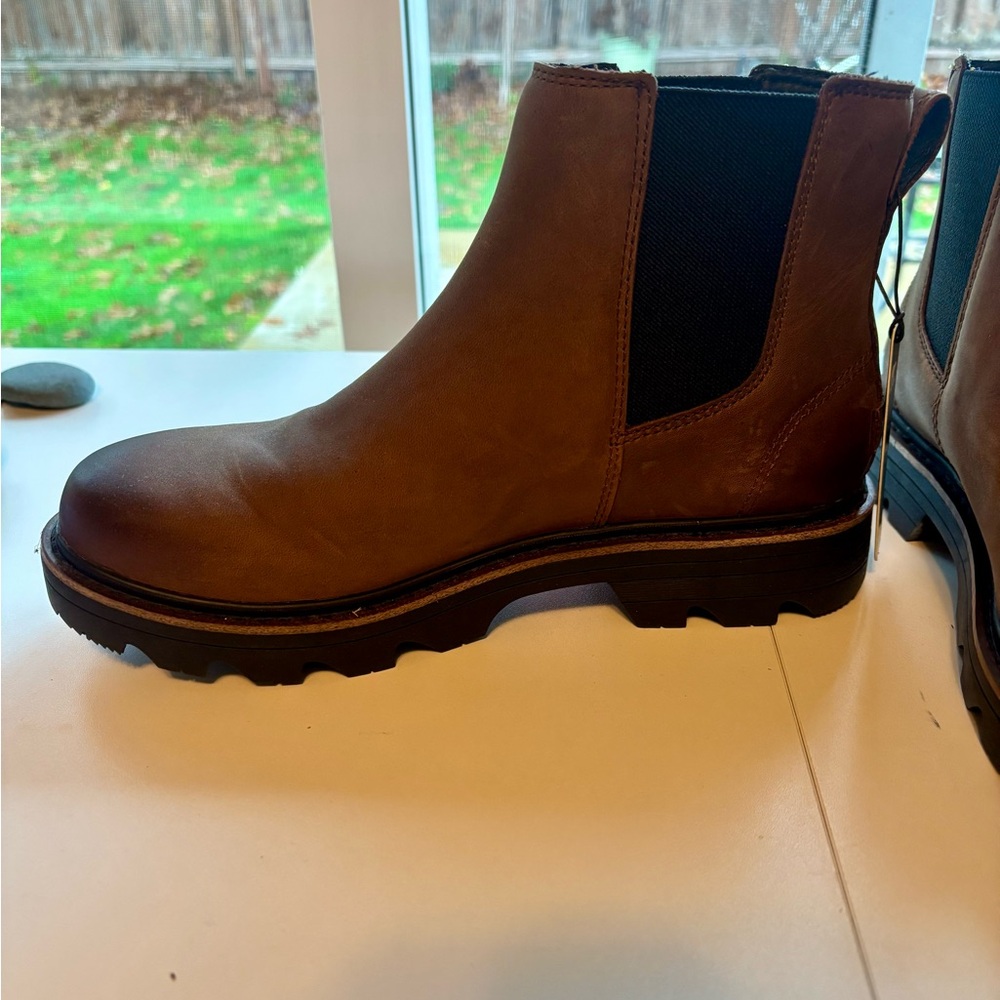NWT Sorel Women’s Brown Leather Boots - Revel Road Waterproof Chelsea Boot - Picture 8 of 16